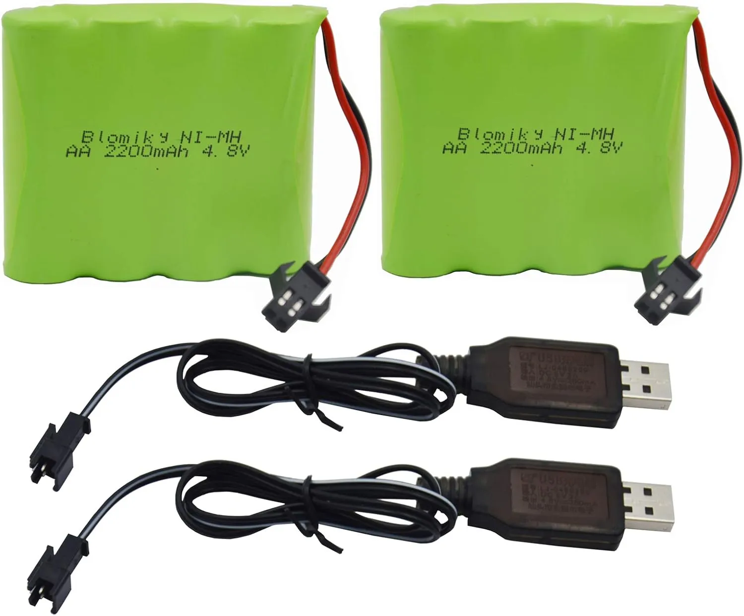 Battery with SM-2P urbanization seafloor Plug and USB Charger Cable for SY-E511 Some RC Excavator RC Vehicle Car Truck Crawler / 4.8V NiMH 2 Blomiky 2 Pack 4.8V 2200mAH AA NiMH Rechargeable 