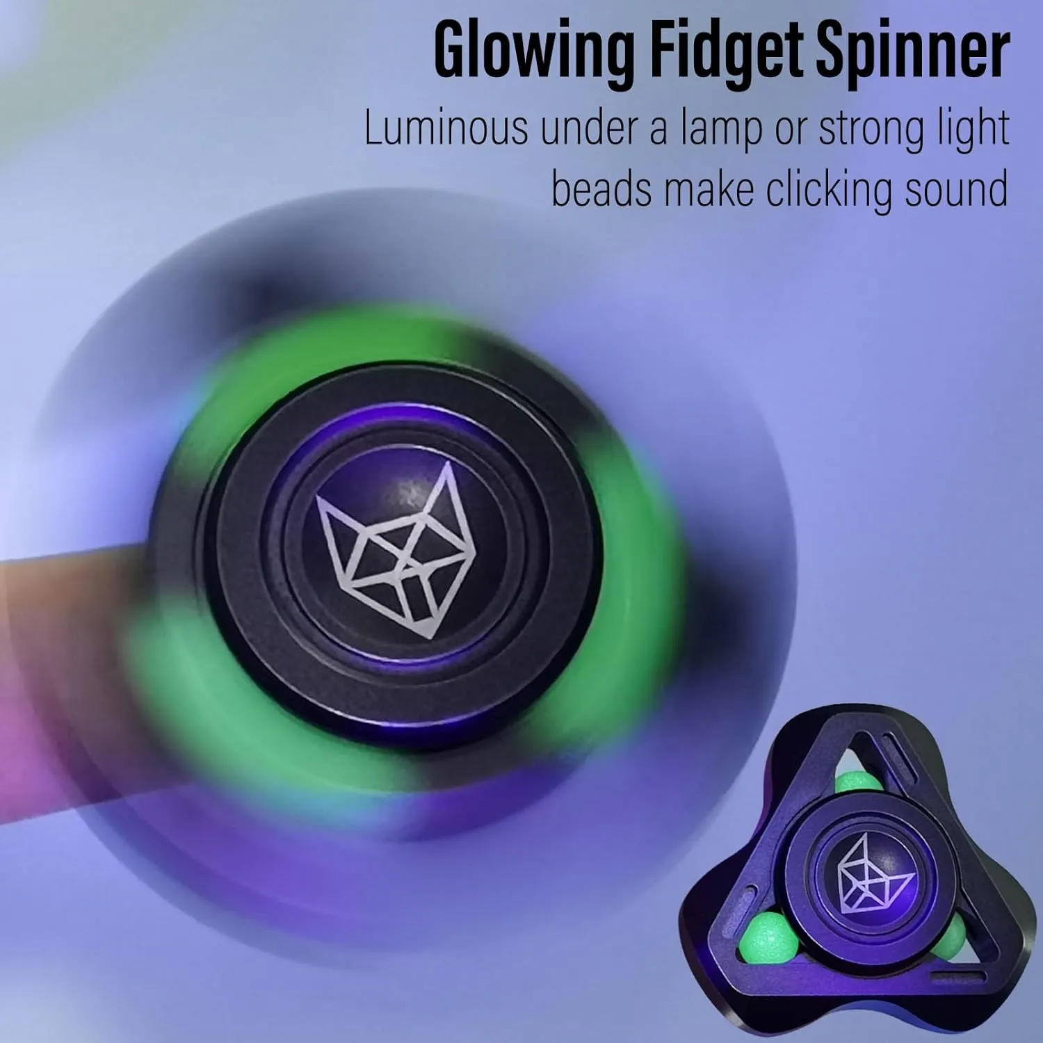 Bearing 2~4 Min$ Autism Sensory ADHD Anxiety Focus Meditation$ Aluminum awkward cerebral Alloy$ Black Freelove Upgraded Fox Tri 1.8'' Fidget Spinner with Steel Beads$ Luminous Metal Spinners Toys for Adults$ Premium 