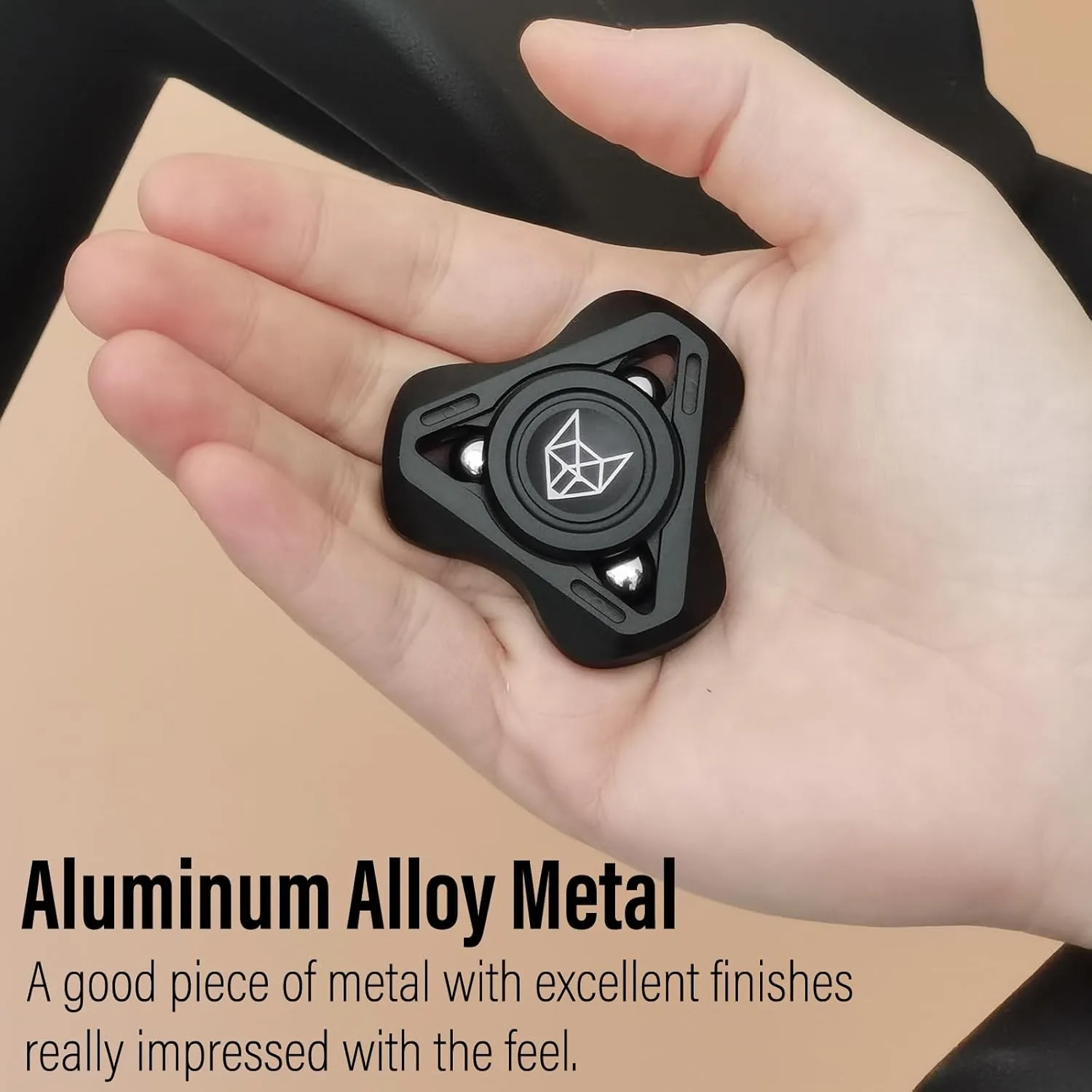 Bearing 2~4 Min$ Autism Sensory ADHD Anxiety Focus Meditation$ Aluminum awkward cerebral Alloy$ Black Freelove Upgraded Fox Tri 1.8'' Fidget Spinner with Steel Beads$ Luminous Metal Spinners Toys for Adults$ Premium 