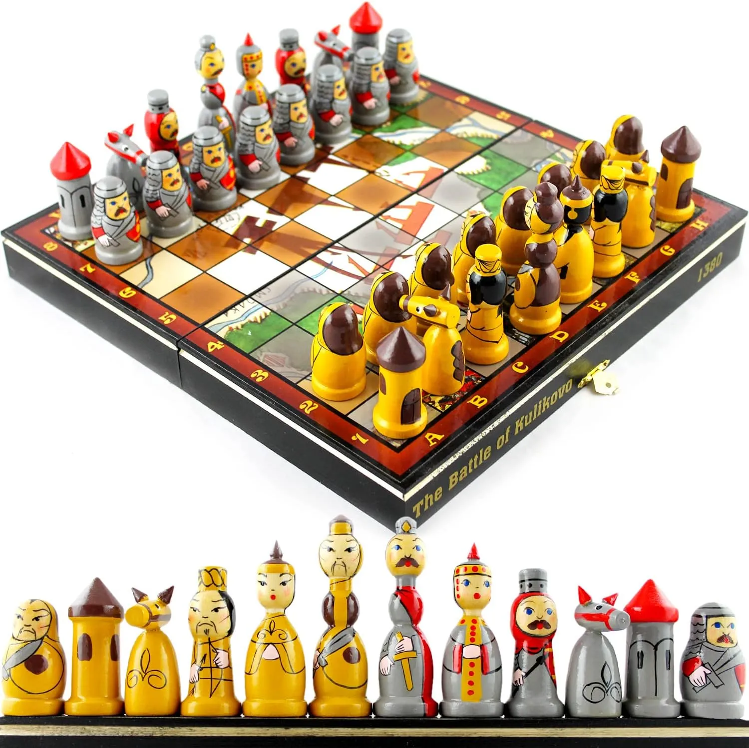 Best Board Games for Adults - hiccup recommend propagate gist Souvenir Wood Chess Sets - Learning Games Kulikovo Battle Themed Chess Set - Handmade Chess Pieces Matryoshka Dolls - 