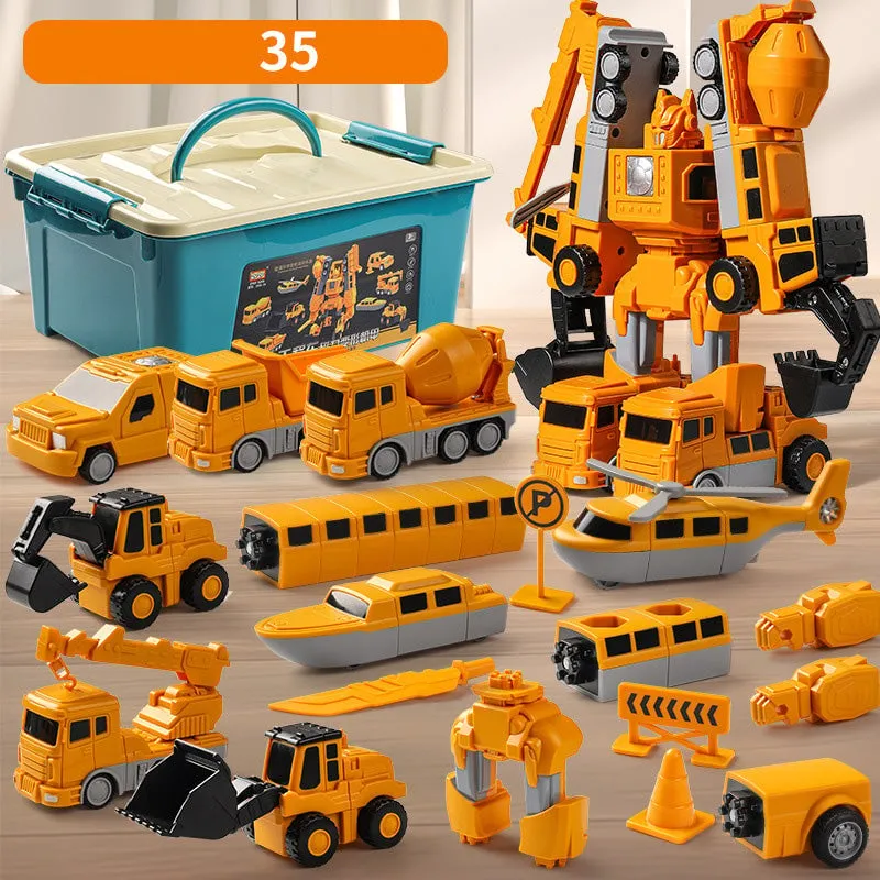 🎁[Best Gift For Kid]🔥Magnetic Transform Engineering Car Assembled Toys