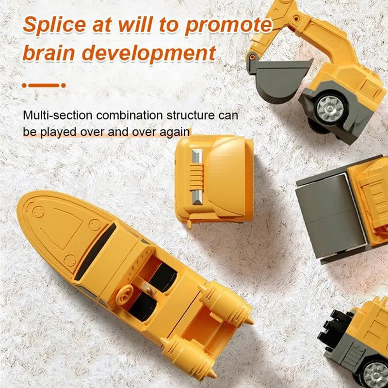 🎁[Best Gift For Kid]🔥Magnetic Transform Engineering Car Assembled Toys