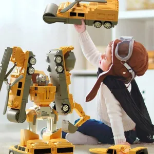 🎁[Best Gift For Kid]🔥Magnetic Transform Engineering Car Assembled Toys