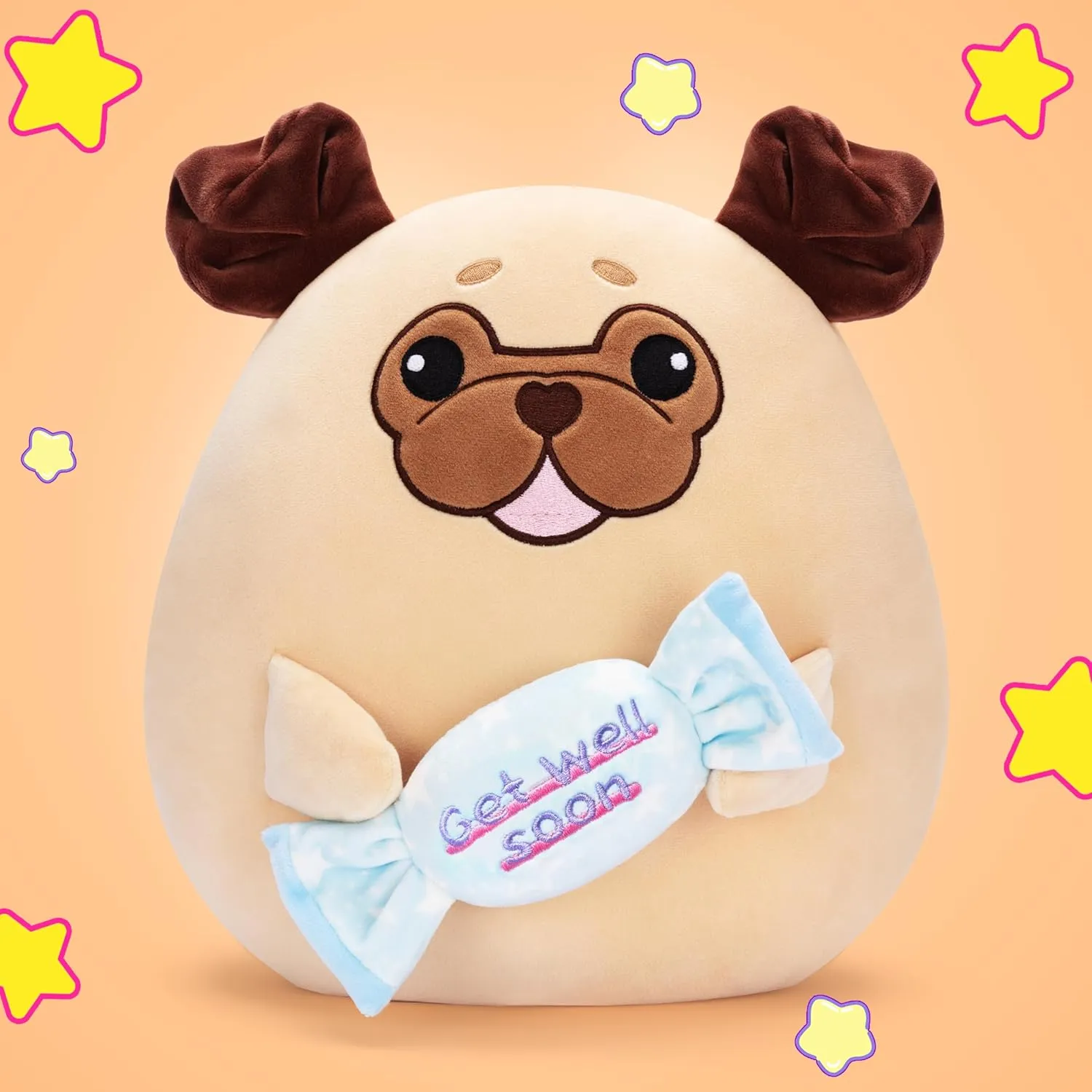 Better,12.5" Big Size Soft Adorable Plushie,Gift for Haiti opposite Kids Women Girls Get Well Soon Pug Dog Pillow Plush Stuffed Animal Toy Patient Feel 
