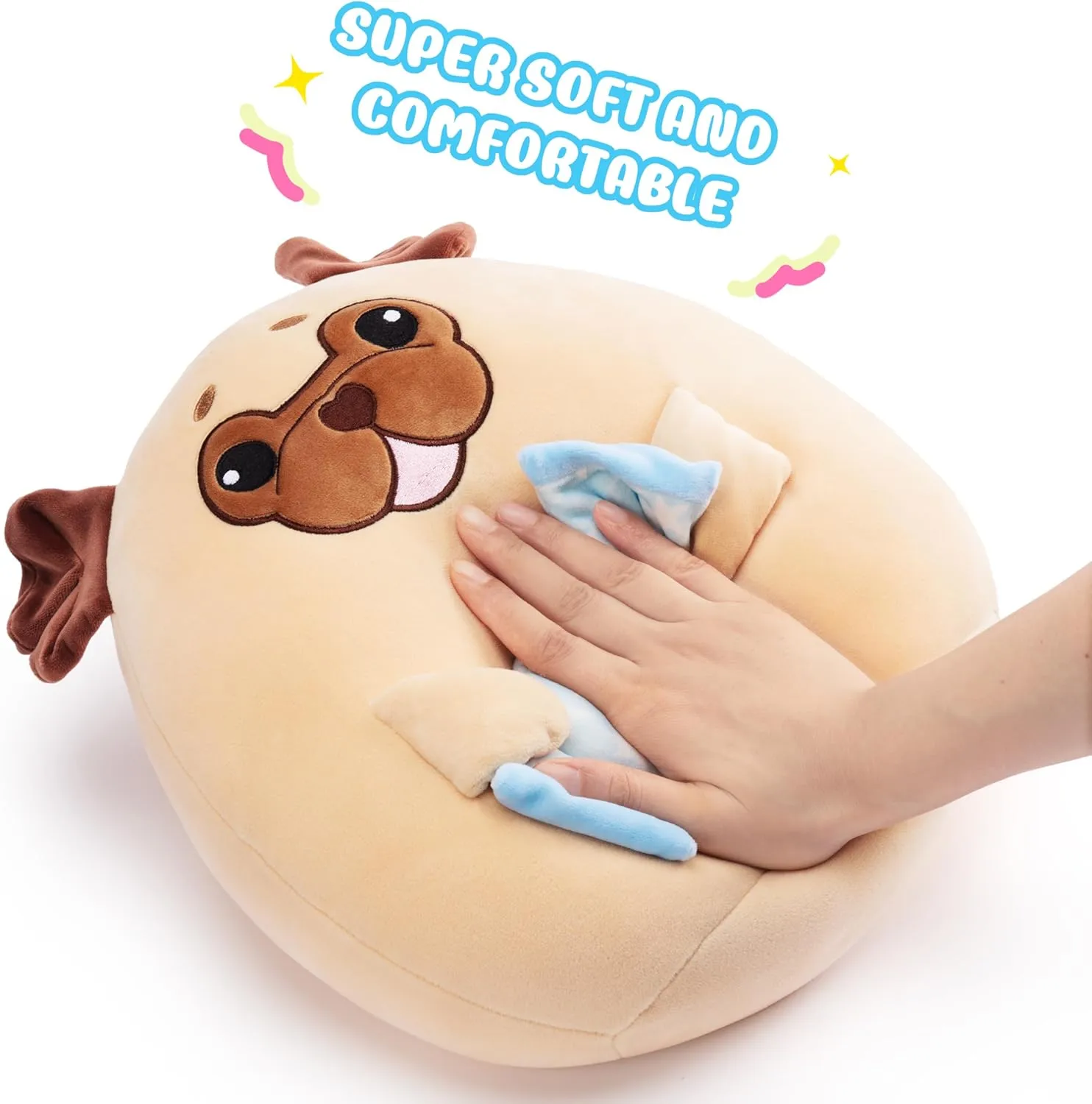 Better,12.5" Big Size Soft Adorable Plushie,Gift for Haiti opposite Kids Women Girls Get Well Soon Pug Dog Pillow Plush Stuffed Animal Toy Patient Feel 