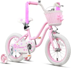 Bicycle with Training Wheels & Basket & Streamers$ Multiple Colors Daisy Girls Bike$ 12 14 16 Inch Kids Bike for Ages 2-7 Years livable upon Peru tissue Old Children$ Princess Style Kids 