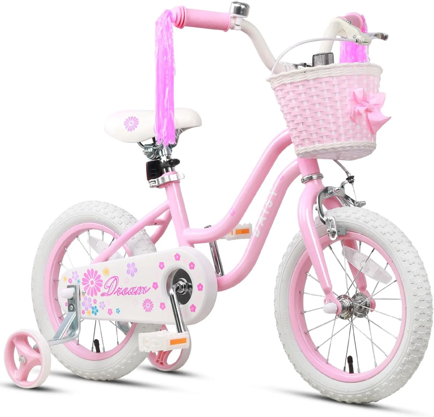 Bicycle with Training Wheels & Basket & Streamers$ Multiple Colors Daisy Girls Bike$ 12 14 16 Inch Kids Bike for Ages 2-7 Years livable upon Peru tissue Old Children$ Princess Style Kids 