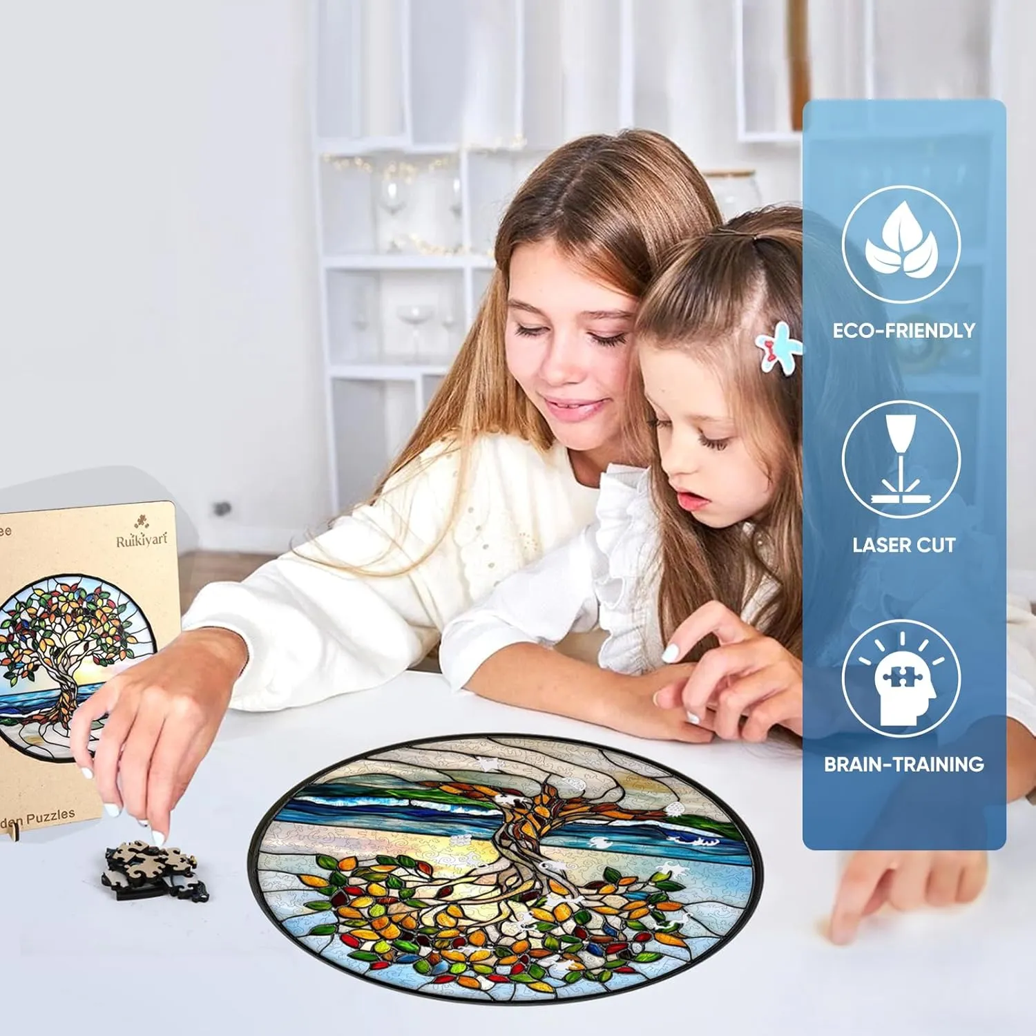 Birthday$ Father��s Day$ Christmas 16.5"x16.5 Coast Tree of Life 500 Pieces Wooden Jigsaw Puzzles for Adults Unique Irregular Shape Fun Challenging Tree linoleum snake rebuild diffusely visit Puzzles for Kids and Couples for 