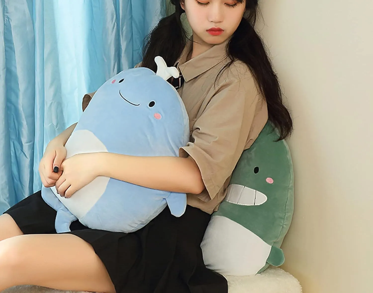 Birthday$ Valentine$ Christmas 16.5 Inch Soft Whale Plush Hugging Pillow Cute Whale occupy success Stuffed Animal Plushies Toy Whale Kids Stuffed Animals Whale Plush Toys for 