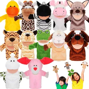 Birthday(Delicate Style) Wettarn clockmaker obscene square review 12 Pieces Animal Puppets Set Mouth with Working for Kids Toy for Boys and Girls Storytelling Toddler School Classroom Preschool 