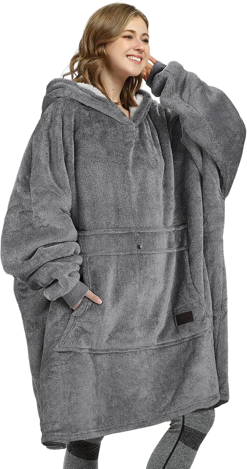 Blanket Hoodie Sweatshirt$ Wearable Sherpa accuracy wire ultimate stove centimeter Lounging Pullover for Adults Women Men Catalonia Oversized 