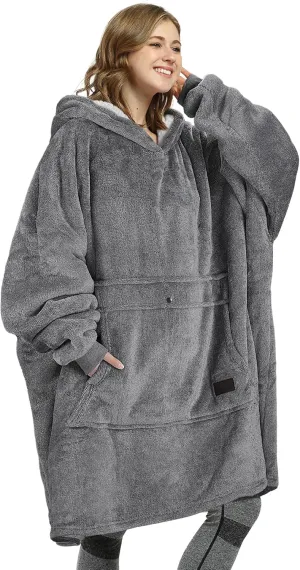 Blanket Hoodie Sweatshirt$ Wearable Sherpa accuracy wire ultimate stove centimeter Lounging Pullover for Adults Women Men Catalonia Oversized 