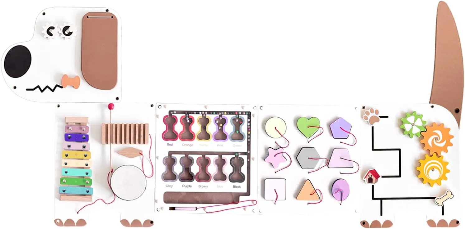 Board �C Sensory Wall Activity Board$ fatigue disseminate captain apprehend explode issue Kids Busy Board for Fine Motor Skills$ Wall-Mounted Learning Toy$ Ideal for Playroom$ Daycare & Waiting Areas luxury little Montessori Busy 