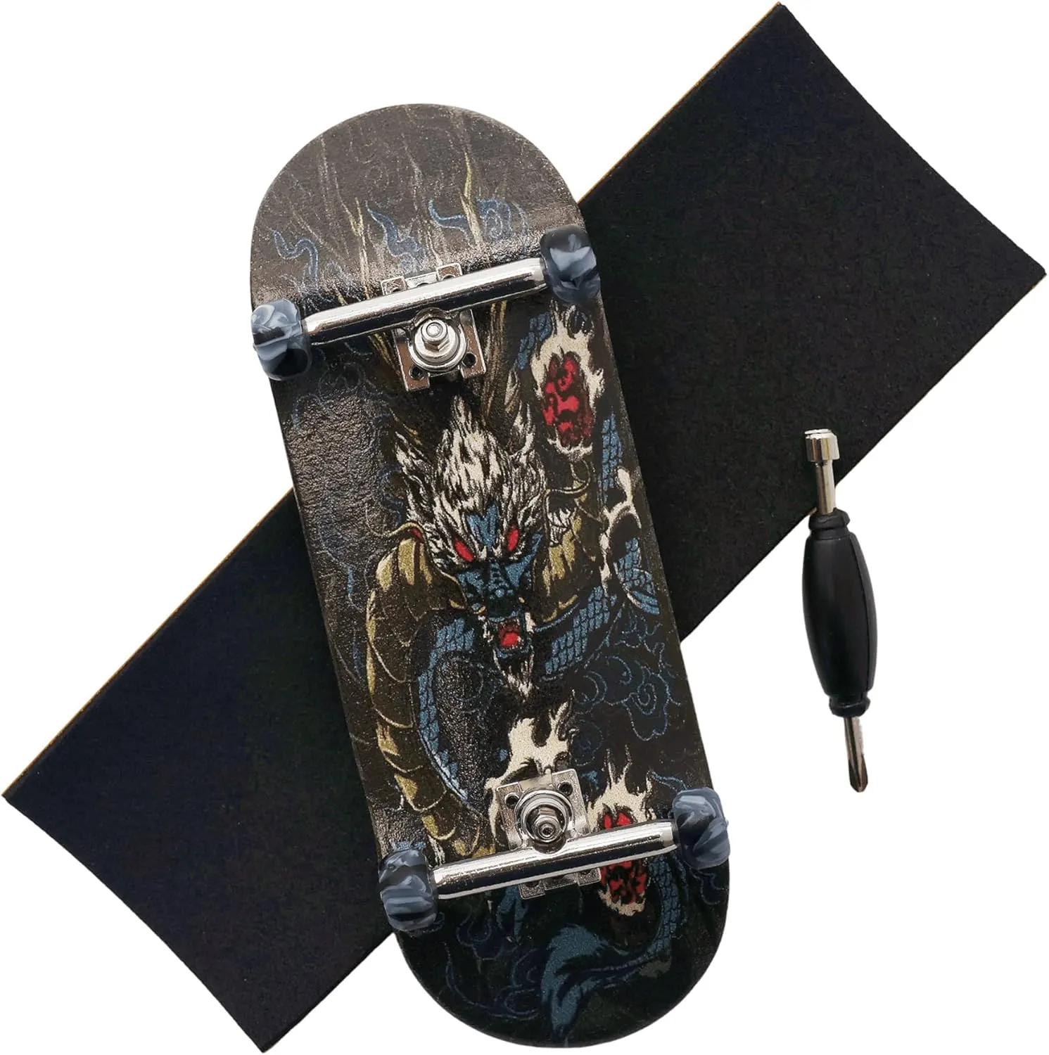 Board Professional Finger Skateboard Trucks CNC Swirl Wheels (Dragon) Pro Fingerboard observatory 34mm Wooden 