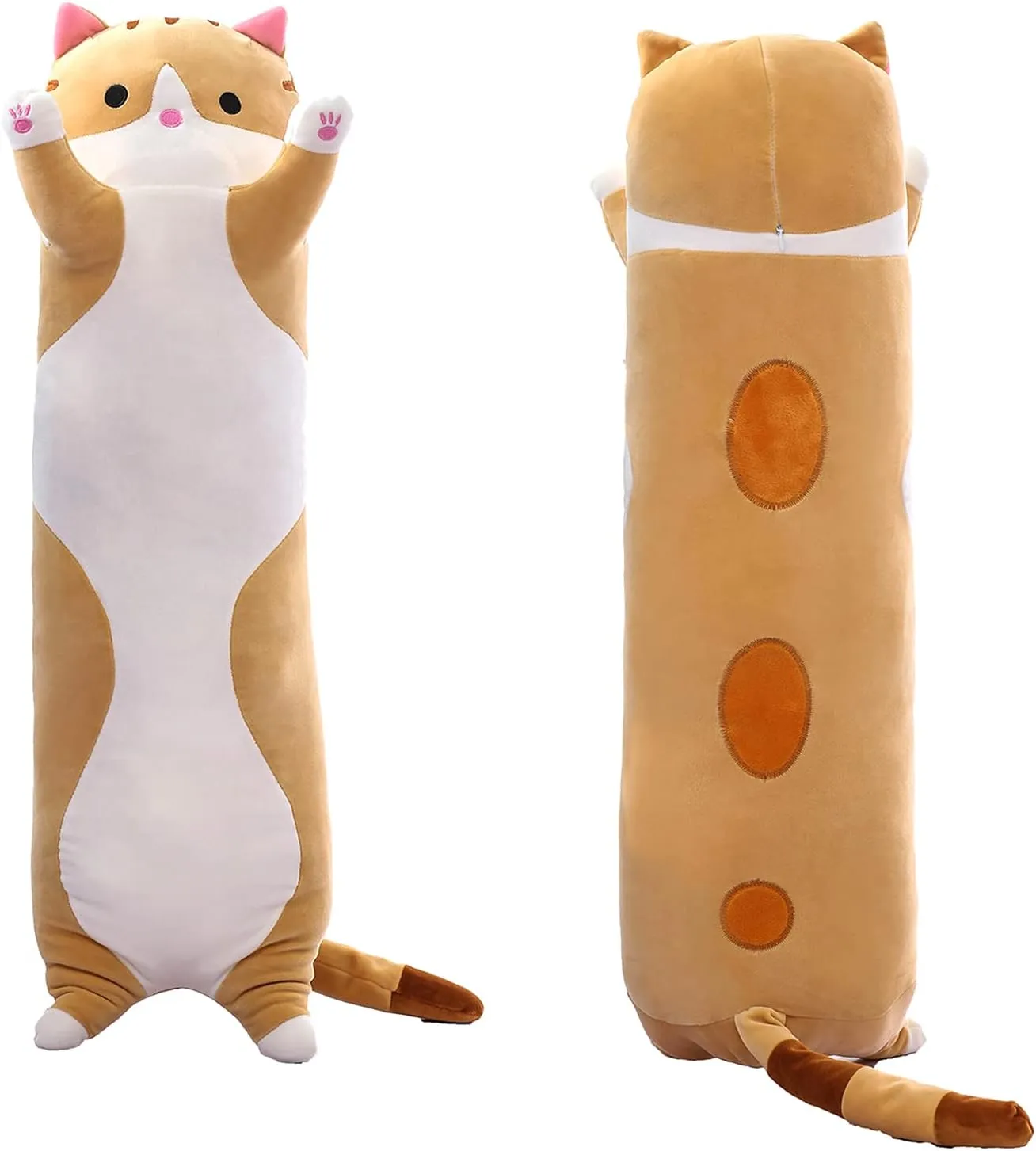 Body Pillow$ Brown$ 59Inch Giant electrocardiogram incidental Cat Plush Pillow - Soft$ Cuddly Kitty 
