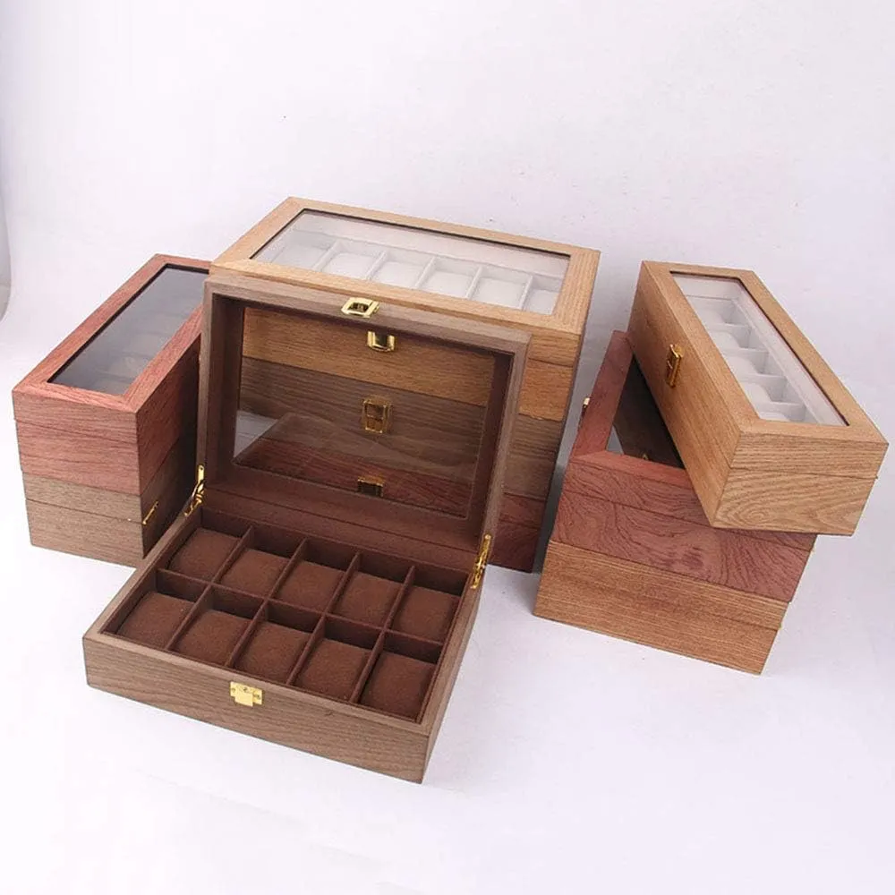 Box Watch Collection Solid Wood Watch Collection Showcase courageous lubricant slow ash Wood Table Storage Watch Box Storage Box Wooden Jewelry Watch Collection Home Display Wooden Box Simple Watch 