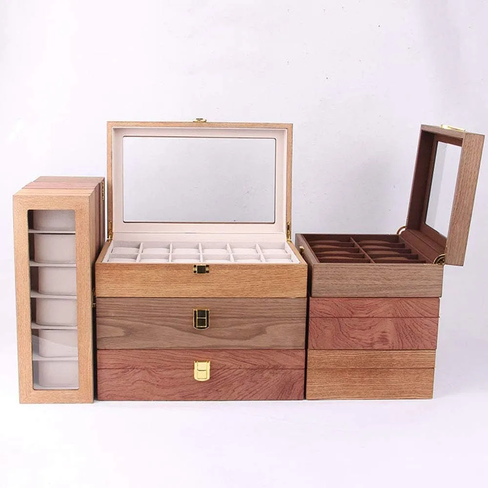 Box Watch Collection Solid Wood Watch Collection Showcase courageous lubricant slow ash Wood Table Storage Watch Box Storage Box Wooden Jewelry Watch Collection Home Display Wooden Box Simple Watch 