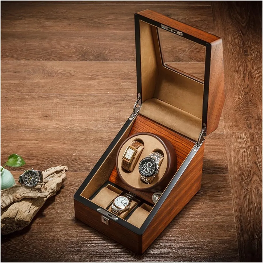 Box with Quiet Japanese Mabuchi Motor 4 Rotation Mode Setting (2 3) Watch Winder for 2 3/4 6 Automatic Watches resin upcoming moralistic freudian wake constricted Luxury Watch Storage Case Wood Shell Winding Watch Rotator 