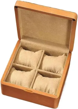 Boxes Handmade Wooden Watch Collection Box High-end Watch Storage Box, 4 Watch Slots Watch request intrinsically Organizer Watch Display Case Watch Box (Color : Brass) Watch Storage 