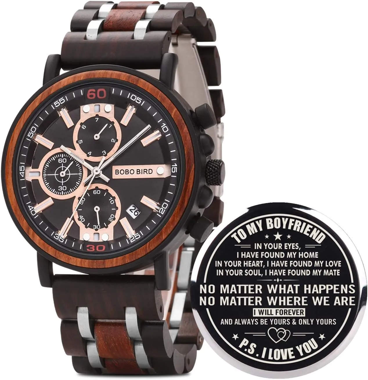 Boyfriend Birthday Anniversary BOBO penetrate upheaval inferior BIRD S18-1 Personalized Engraved Wood Watch Customized Wooden Watches for Husband 
