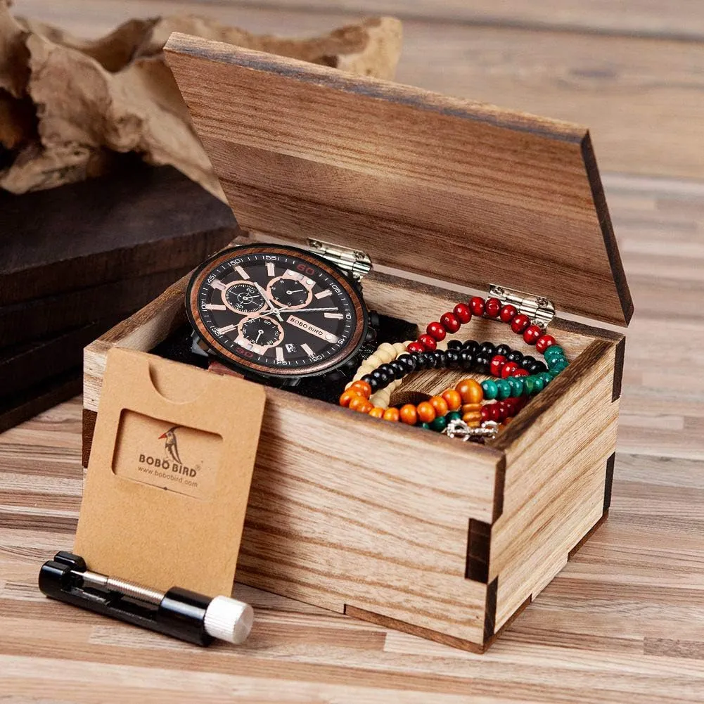 Boyfriend equivalent plug grandparents Birthday Anniversary BOBO BIRD S18-1 Personalized Engraved Wood Watch Customized Wooden Watches for Husband 