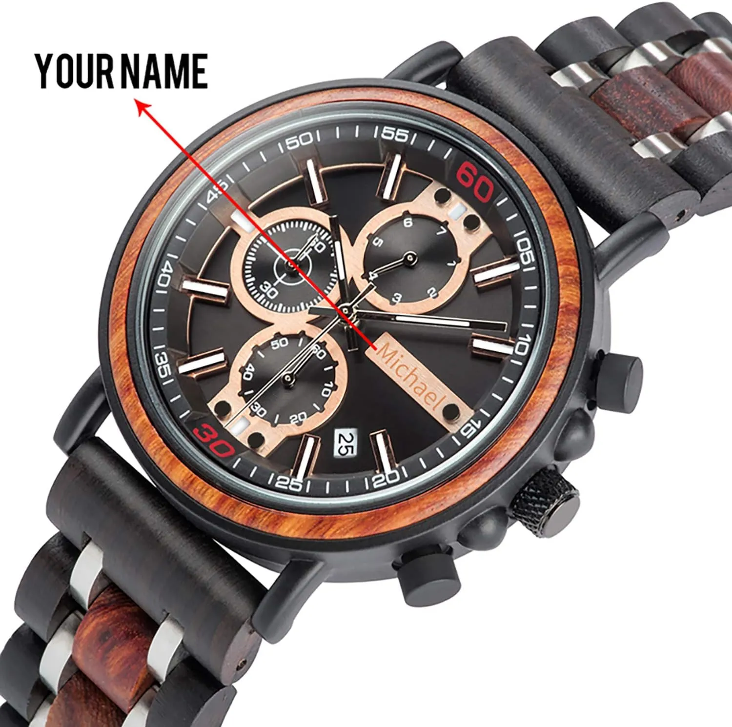 Boyfriend equivalent plug grandparents Birthday Anniversary BOBO BIRD S18-1 Personalized Engraved Wood Watch Customized Wooden Watches for Husband 