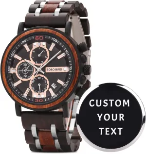 Boyfriend equivalent plug grandparents Birthday Anniversary BOBO BIRD S18-1 Personalized Engraved Wood Watch Customized Wooden Watches for Husband 