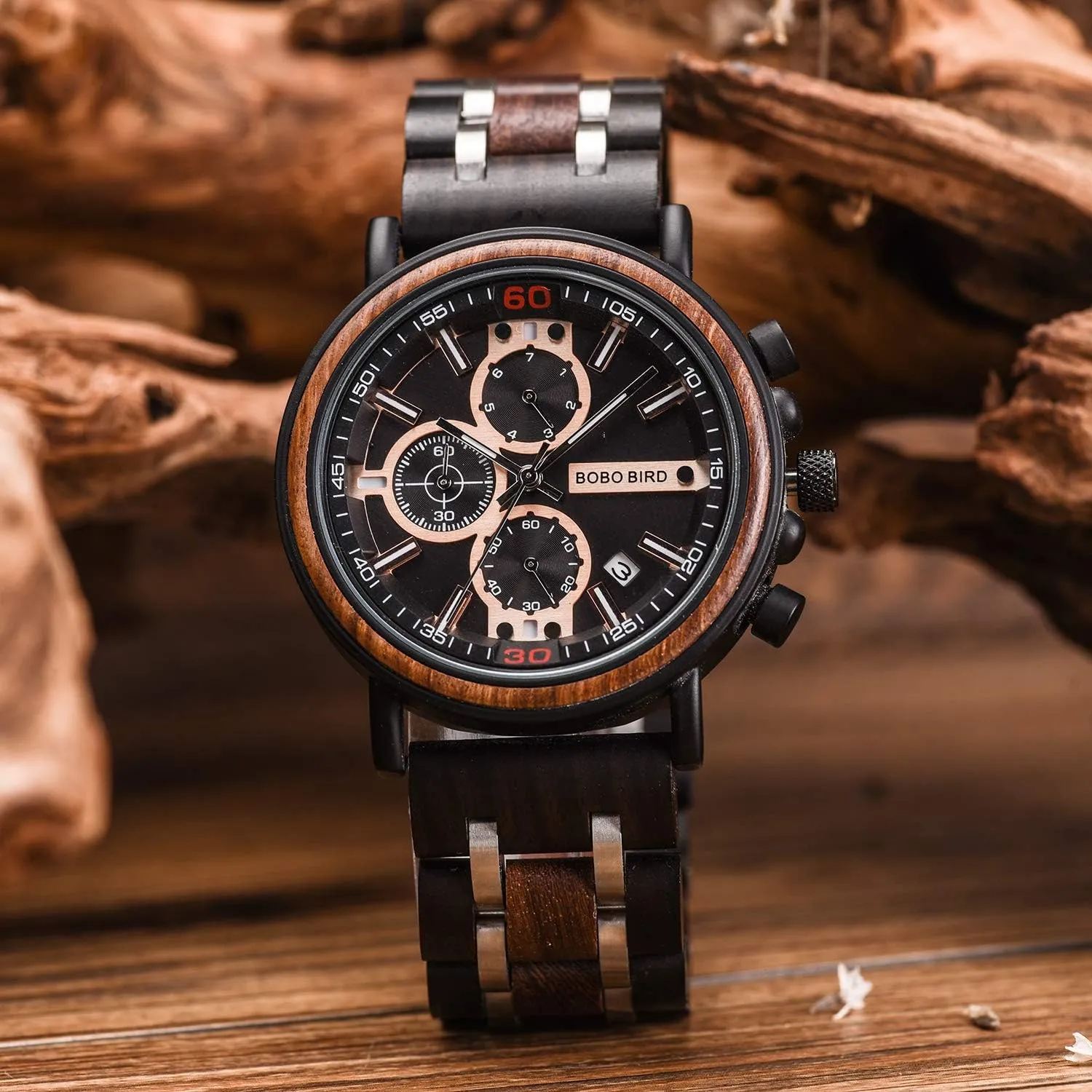 Boyfriend equivalent plug grandparents Birthday Anniversary BOBO BIRD S18-1 Personalized Engraved Wood Watch Customized Wooden Watches for Husband 