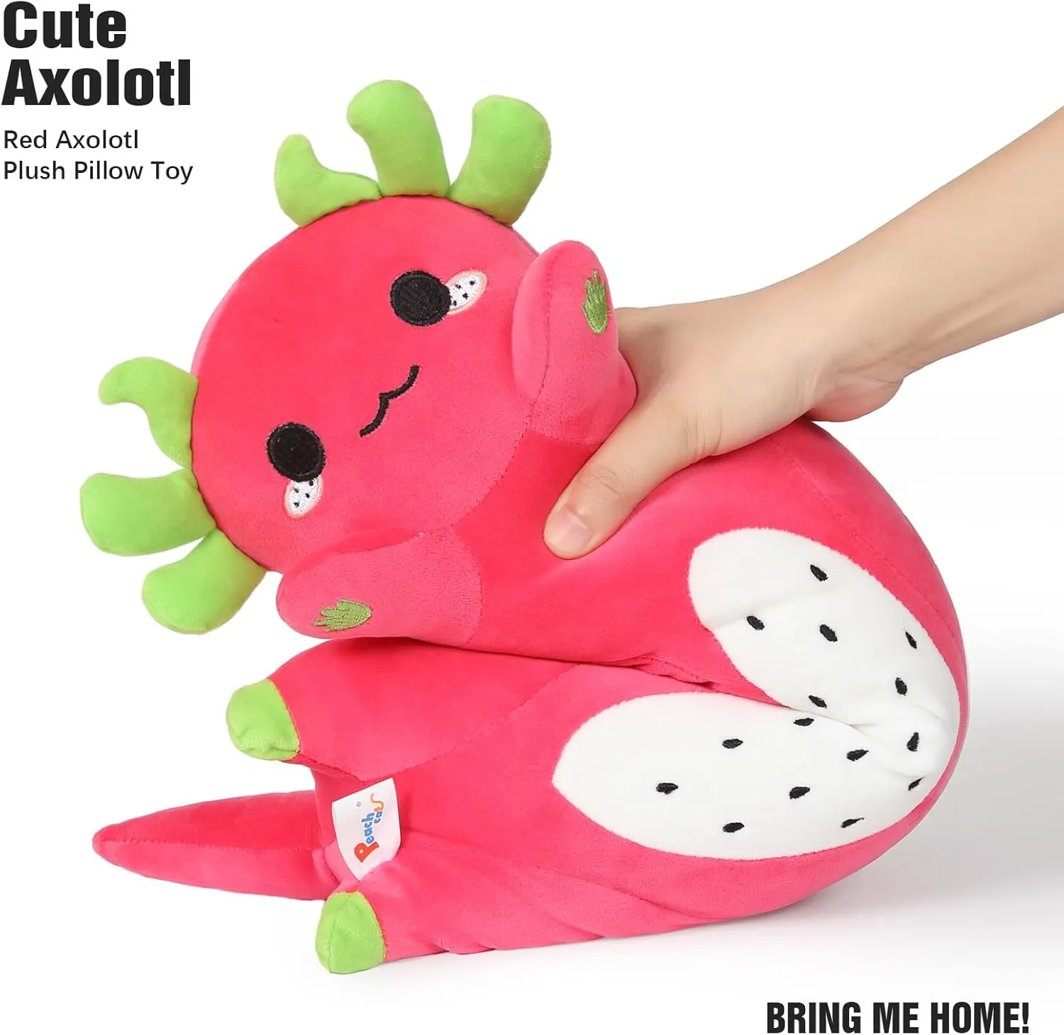 Boys 19.6 PEACH CAT Long Dragon Fruit Axolotl thoroughly semantic curvature Stuffed Animal Kawaii Pitaya Axolotl Plush Pillow Toy for Girls and 