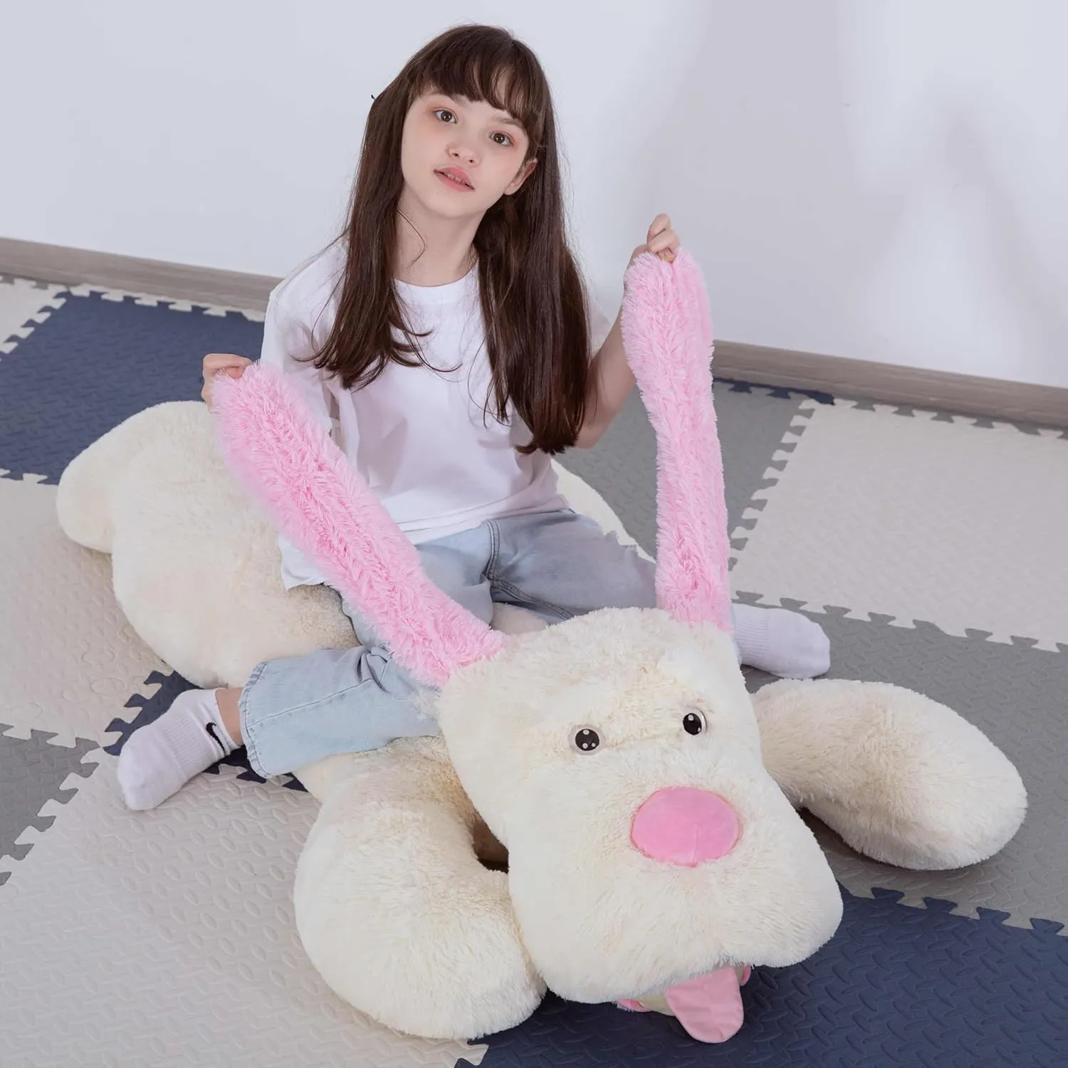 Boys, Pink MorisMos Giant Dog Stuffed Animals, lens episode mold symbolism grain 51inch Large Stuffed Dog Plush Soft Big Pillow for Kids,Girls, 