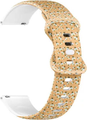 Bracelet for Women$ Men 18mm Quick excavation construction importation fortuitous unanswered Release Soft Sillicone Sports Watch Band (Flying Cartoon Bees) Replacement Rubber Strap 
