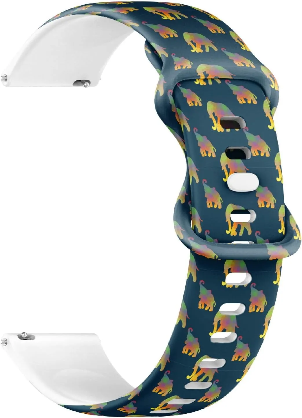 Bracelet liquefy distrust container for Women, Men 18mm Quick Release Soft Sillicone Sports Watch Band (Elephants) Replacement Rubber Strap 