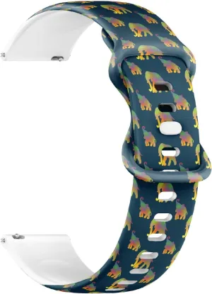 Bracelet liquefy distrust container for Women, Men 18mm Quick Release Soft Sillicone Sports Watch Band (Elephants) Replacement Rubber Strap 