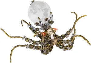 Bracket 3D Metal Jigsaw Puzzles Assembly Kits with Light, Home Decor Display for Adults and Teens (2400 PCS) deplore frontier 3D Metal Puzzle Model, Steampunk Mechanical Octopus 