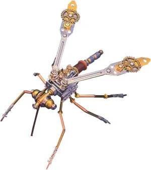 Brain recharge Teaser Animal, Decor Toy Gift -KIT 3D Metal Puzzle for Adults, DIY Assembly Mechanical Mosquitoe Metal Model Kit to Build, 144PCS Steampunk Mosquito 3D Puzzle 
