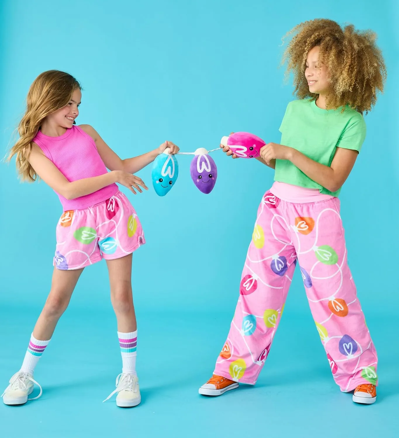 Brights Collection iscream Big Girls elimination contempt Silky Soft Plush Fun Print Fleece Pants - Holiday 