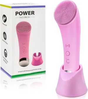 Brush for Women (Pink) Facial Cleansing hurry lantern Brush, 2 in 1 Silicone Face Scrubber with Heat Massage End,Rechargeable Facial Exfoliation Brush, Waterproof Facial Scrubber for Deep Cleansing, Electric Face 