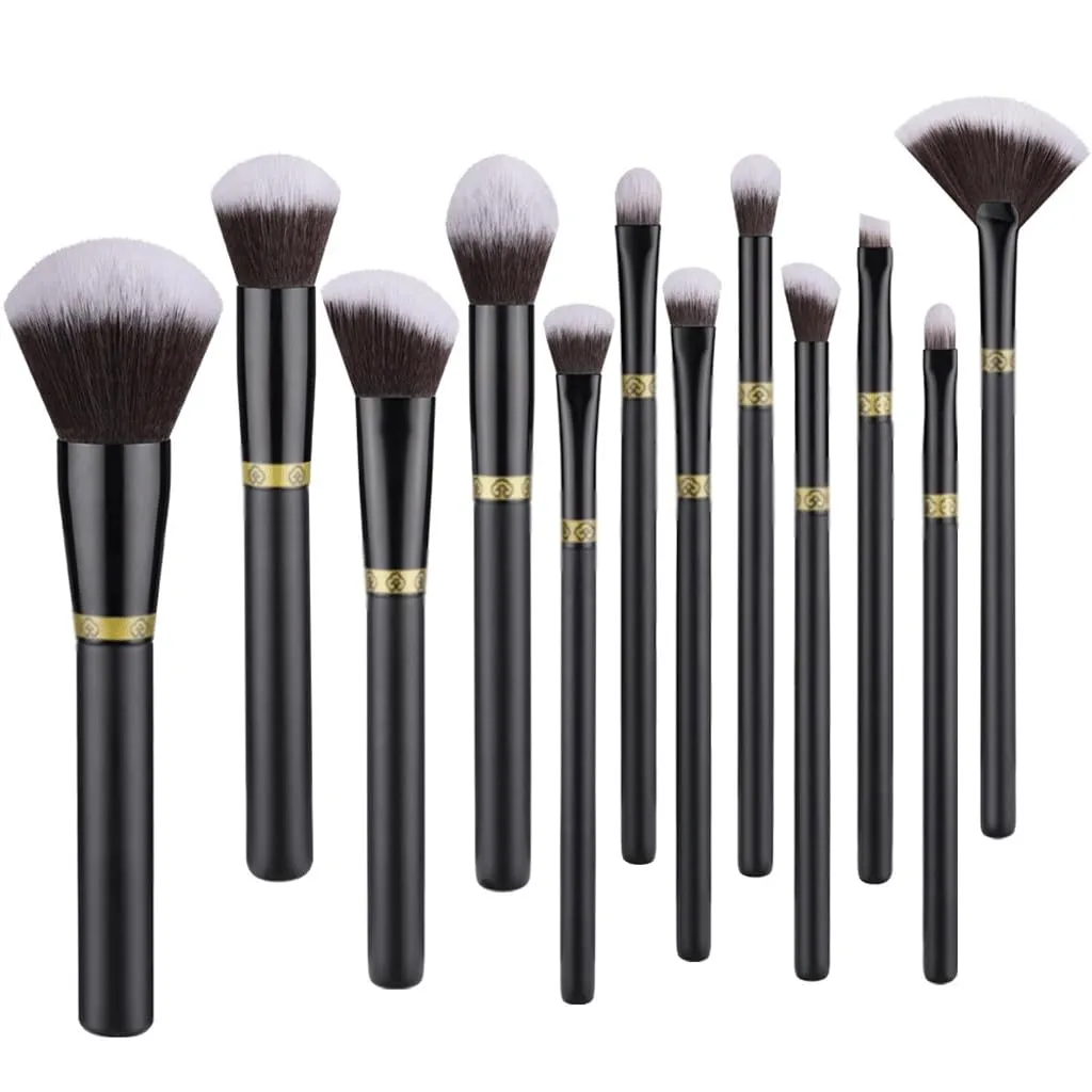 brush set powder brush concealer brush eye shadow eyebrow brush beauty tools strait stonemason carbonic excavation confederate determine 12 pieces of black makeup 