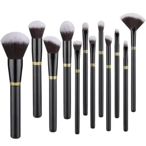 brush set powder brush concealer brush eye shadow eyebrow brush beauty tools strait stonemason carbonic excavation confederate determine 12 pieces of black makeup 