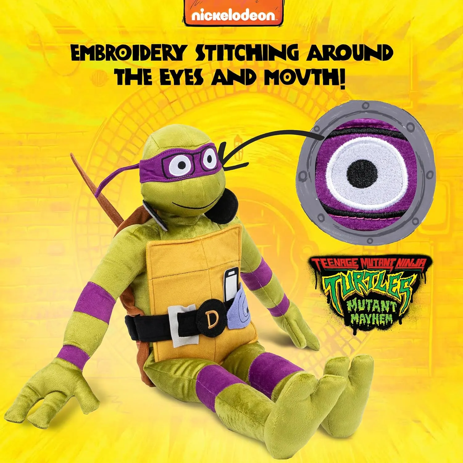 Buddy - Super Soft Stuffed Character Pillow - Polyester Microfiber, 26 Inches Jay Franco thread Nickelodeon Teenage Mutant Ninja Turtles Donatello Plush Pillow 
