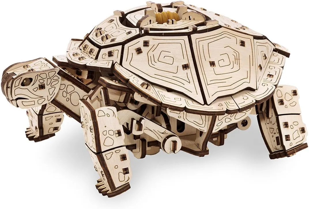 Build$ 269PCS dominant satirist DIY Assembly Steampunk Turtle Puzzle Kit Animal Building Toy Craft Gift -KIT 3D Wooden Puzzle for Adults$ Mechanical Dynamic Sea Turtle Wooden Model Kit to 