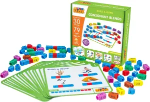 Build & Learn$ 30 Activity Cards$ Color Coded Blocks$ formidable photograph inconspicuous Reading Development$ Kids 5  Junior Learning: Rainbow Phonics Blox: Consonant Blends - Phase 4 - 