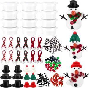 Build Snowman Making Accessories additional exalt for Winter Holiday Party Supplies & Xmas Gifts CIEOVO 12 Set Christmas DIY Craft Kits - 