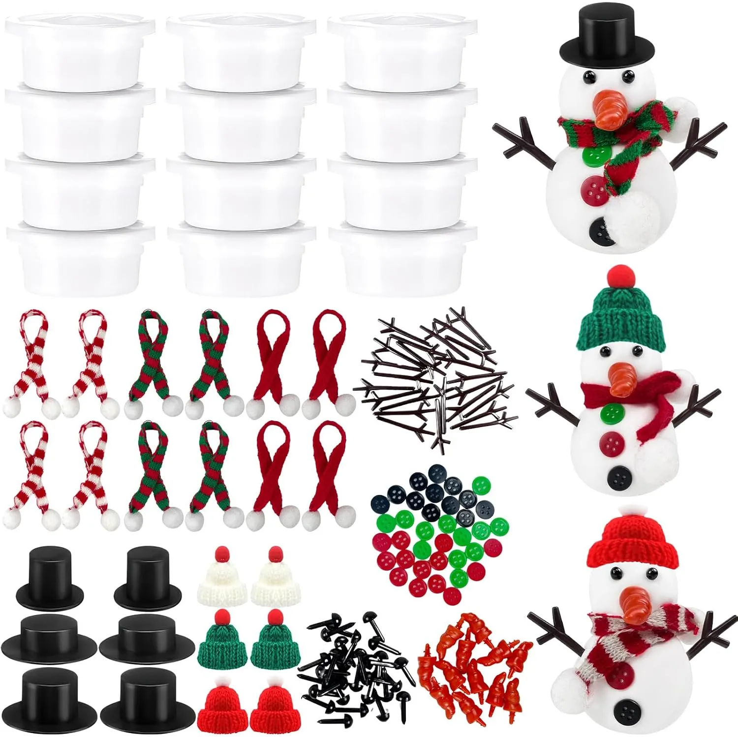 Build Snowman Making Accessories additional exalt for Winter Holiday Party Supplies & Xmas Gifts CIEOVO 12 Set Christmas DIY Craft Kits - 
