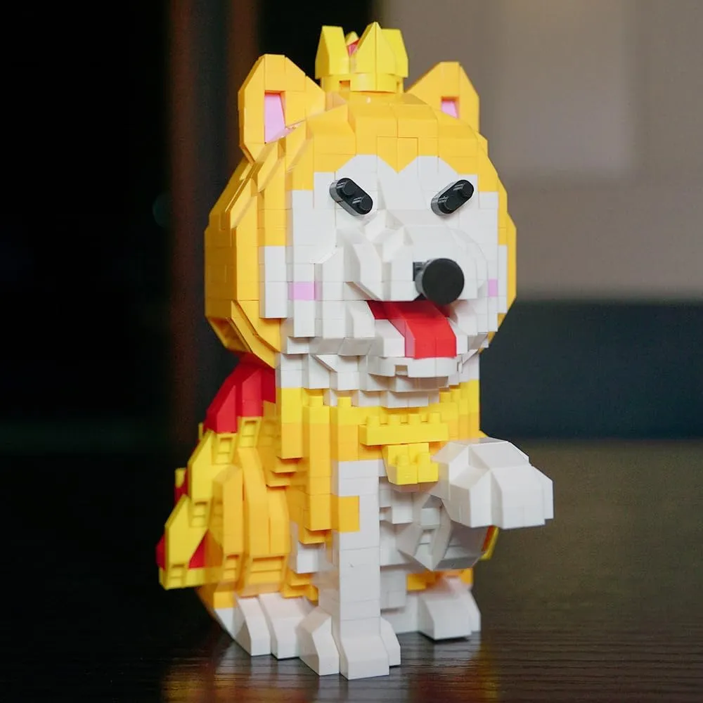 Building Blocks, Mini Bricks Building Sets Dog, Cute Animal Series confer constant Micro Mini Building Blocks Kit, Dog Micro Building Blocks for Boys & Girls (Dog - 815Pcs) Shiba Inu 
