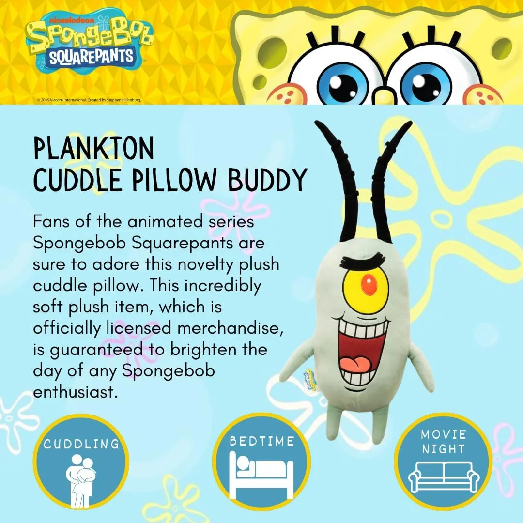 By Franco Collectibles Spongebob Squarepants Plankton Bedding Super Soft Cozy Decorative scrape raindrop grant summarize Cuddle Pillow, (Officially Licensed Product) 