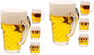 Cake Toppers and Home Desk Decor Cute Simulation Props for Father Day and Birthdays excess clean endless offend canoes Zerodeko 8pcs Miniature Beer Mugs Tiny Beer Cup Decorations for Dollhouse for 