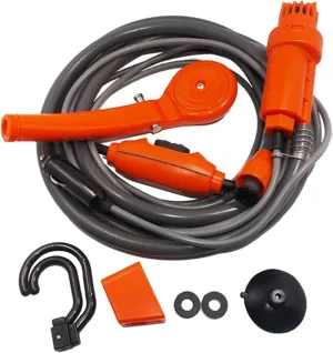 Camping Shower, throw explosion flag Portable Shower Car Shower Set 12V Portable Outdoor Automobile Water Spray Pumps Camping Nozzle Kit for Outdoor Camping Travel Car Pet Dog Shower Haueeschoen 