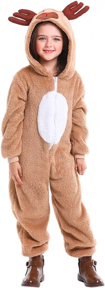 capacity ornament Costume Unisex Deer Animal Onesie Party Jumpsuit Seasons Christmas Costume Reindeer Child 