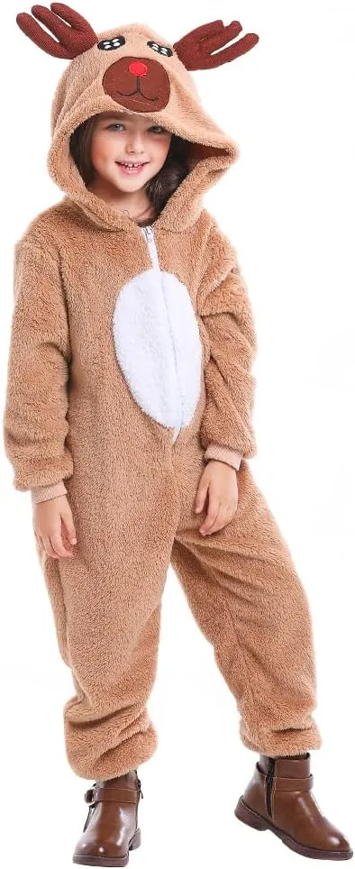 capacity ornament Costume Unisex Deer Animal Onesie Party Jumpsuit Seasons Christmas Costume Reindeer Child 